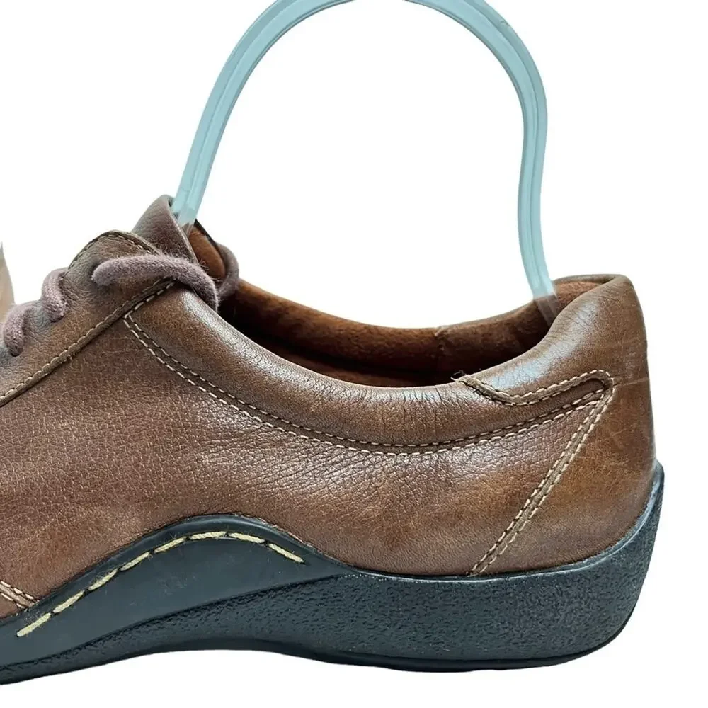 NATURALIZER FEDDRA Brown Tan Genuine Leather Lace Up Casual Shoes Comfort sz 9 N